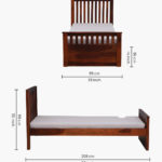 Royal Sheesham Wood Single Bed Honey Finish - Image 3