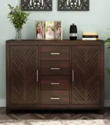 Frona Sheesham Wood Sideboard and Cabinet (Walnut Finish)