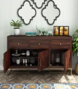 Jelt Sheesham Wood Sideboard and Cabinet (Walnut Finish) - Image 2