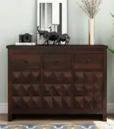 Morose Sheesham Wood Sideboard and Cabinet (Walnut Finish) - Image 2