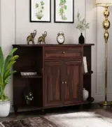 Tryra Sheesham Wood Sideboard and Cabinet (Walnut Finish)