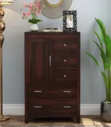 Alvon Sheesham Wood Chest Of Drawers with 5 Drawers (Walnut Finish) - Image 2