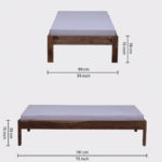 Onkel Sheesham Wood Single Bed in Rustic Teak - Image 3