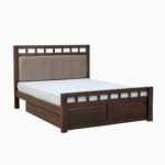 Alyano Sheesham Wood Queen Size Bed with Drawer Storage (Teak Finish) - Image 4