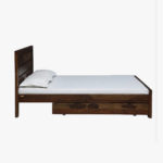 Lordenzo Sheesham Wood Queen Size Bed with Drawer Storage (Provincial Teak Finish) - Image 4