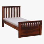 Royal Sheesham Wood Single Bed Honey Finish - Image 2