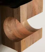 Elric Acacia Wood Wall Mounted Wine Rack with 4 Bottle Capacity (Brown Finish) - Image 3