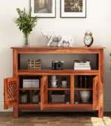 Hegborg Sheesham Wood Sideboard and Cabinet (Honey Finish) - Image 3
