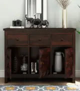 Morose Sheesham Wood Sideboard and Cabinet (Walnut Finish) - Image 3