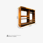 Velric Sheesham Wood Wall-Mounted Wine Rack with Glass Mount (Brown Finish) - Image 3