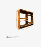 Velric Sheesham Wood Wall-Mounted Wine Rack with Glass Mount (Brown Finish) - Image 3