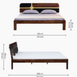 Alamod Sheesham Wood Queen Size Bed without Storage (Teak Finish) - Image 3