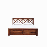 Krysos Sheesham Wood Queen Size Bed With Drawer Storage (Rustic Teak Finish) - Image 2