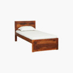 Newvo Sheesham Wood Single Bed in Honey Oak Finish - Image 2