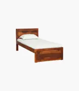 Newvo Sheesham Wood Single Bed without Storage (Honey Oak Finish) - Image 2