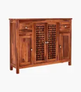 Mendos Sheesham Wood Sideboard and Cabinet (Honey Finish) - Image 4