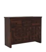 Morose Sheesham Wood Sideboard and Cabinet (Walnut Finish) - Image 4