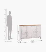 Roiley Carved Mango Wood Sideboard and Cabinet (White Finish) - Image 4