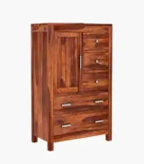 Alvon Sheesham Wood Chest Of Drawers with 5 Drawers (Honey Finish) - Image 4