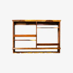 Velric Sheesham Wood Wall-Mounted Wine Rack with Glass Mount (Brown Finish) - Image 4