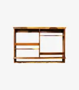 Velric Sheesham Wood Wall-Mounted Wine Rack with Glass Mount (Brown Finish) - Image 4