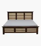 Adolf Sheesham Wood Queen Size Bed with Box Storage (Teak Finish) - Image 4
