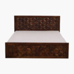 Baarn Sheesham Wood Queen Size Bed in Provincial Teak Finish With Box Storage - Image 4