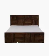 Turben Sheesham Wood Queen Size Bed with Box Storage (Walnut Finish) - Image 2