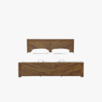 Vector Sheesham Wood Queen Size Bed with Hydraulic Box Storage (Teak Finish) - Image 4