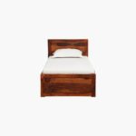 Newvo Sheesham Wood Single Bed in Honey Oak Finish - Image 4