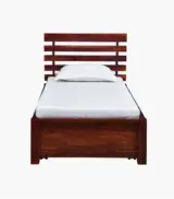 Strigen Sheesham Wood Single Bed with Drawer Storage (Honey Oak Finish) - Image 4