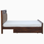 Alyano Sheesham Wood Queen Size Bed with Drawer Storage (Teak Finish) - Image 5