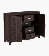 Frona Sheesham Wood Sideboard and Cabinet (Walnut Finish) - Image 4