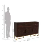 Jelt Sheesham Wood Sideboard and Cabinet (Walnut Finish) - Image 5