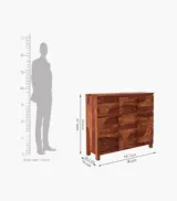 Reger Sheesham Wood Sideboard and Cabinet (Honey Finish) - Image 5