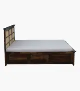 Adolf Sheesham Wood Queen Size Bed with Box Storage (Teak Finish) - Image 5