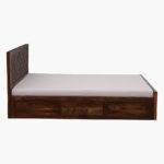 Baarn Sheesham Wood Queen Size Bed in Provincial Teak Finish With Box Storage - Image 5