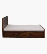 Chez Sheesham Wood Queen Size Bed with Box Storage (Teak Finish) - Image 5
