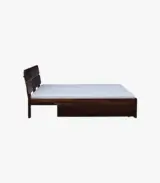 Alamod Sheesham Wood Queen Size Bed with Drawer Storage (Teak Finish) - Image 5