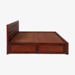 Dymond Sheesham Wood Queen Size Bed with Hydraulic Box Storage (Honey Finish) - Image 5