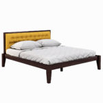 Nyork Solid Wood Queen Size Bed without Storage (Brown Finish) - Image 5