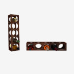 Ozborn Mango Wood Wine Rack 5 Bottle Capacity (Teak Finish) - Image 5