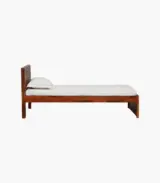 Newvo Sheesham Wood Single Bed without Storage (Honey Oak Finish) - Image 5