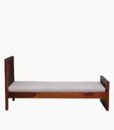 Royal Sheesham Wood Single Bed without Storage (Honey Finish) - Image 5