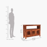 Hegborg Sheesham wood Sideboard and Cabinet (Honey Finish) - Image 6
