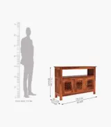 Hegborg Sheesham Wood Sideboard and Cabinet (Honey Finish) - Image 6