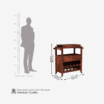 Hespor Sheesham Wood Bar Trolley (Honey Finish) - Image 6
