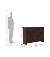 Morose Sheesham Wood Sideboard and Cabinet (Walnut Finish) - Image 6