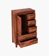 Alvon Sheesham Wood Chest Of Drawers with 5 Drawers (Honey Finish) - Image 6
