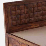 Droamer Sheesham Wood Queen Size Bed with Drawer Storage (Teak Finish) - Image 6